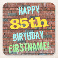 Brick Wall Graffiti Inspired 85th Birthday + Name