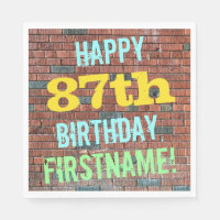 Brick Wall Graffiti Inspired 87th Birthday + Name