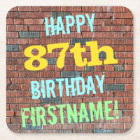 Brick Wall Graffiti Inspired 87th Birthday + Name