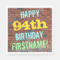Brick Wall Graffiti Inspired 94th Birthday + Name