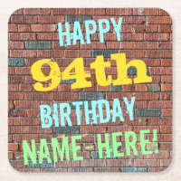 Brick Wall Graffiti Inspired 94th Birthday + Name