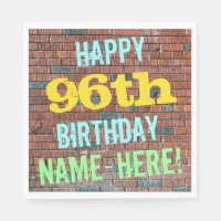 Brick Wall Graffiti Inspired 96th Birthday + Name