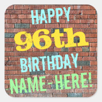 Brick Wall Graffiti Inspired 96th Birthday + Name