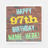 Brick Wall Graffiti Inspired 97th Birthday + Name