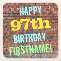 Brick Wall Graffiti Inspired 97th Birthday + Name