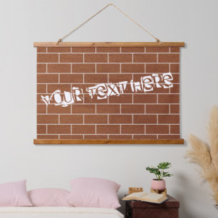 Brick Wall Hanging Tapestry with Custom Text