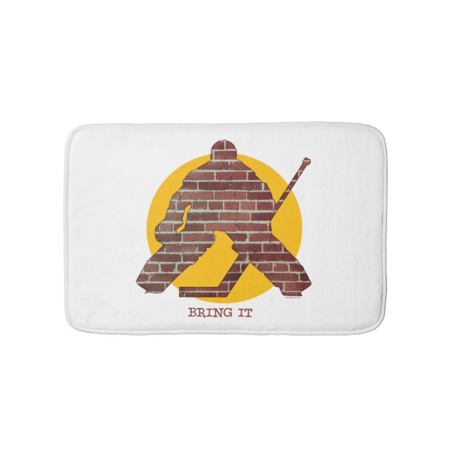 Brick Wall Hockey Goalie Bath Mat (Front)