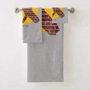 Brick Wall Hockey Goalie Bath Towel Set
