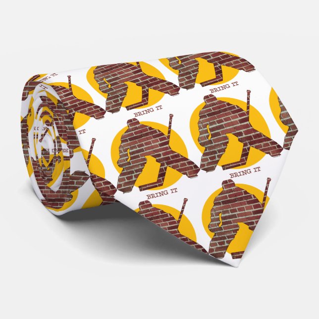 Brick Wall Hockey Goalie Tie (Rolled)