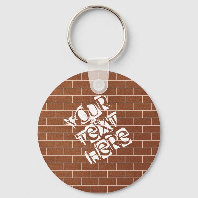 Brick Wall Keychain Personalized Custom Text (Front)