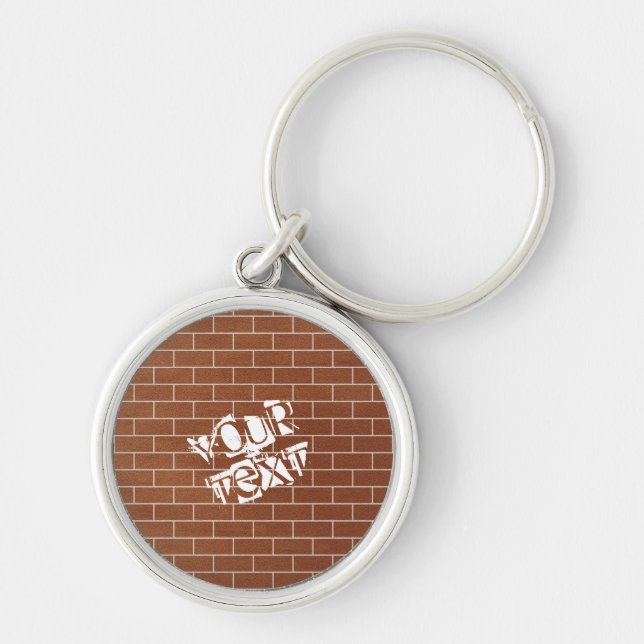Brick Wall Keychain with Custom Text (Front)