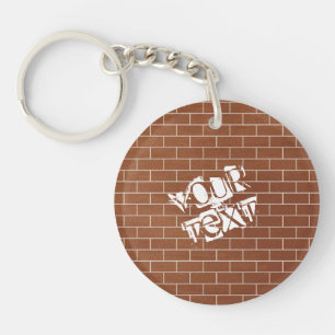 Brick Wall Keychain with Custom Text