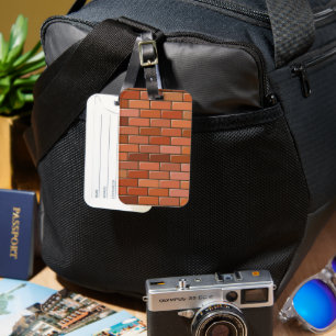 brick wall luggage tag