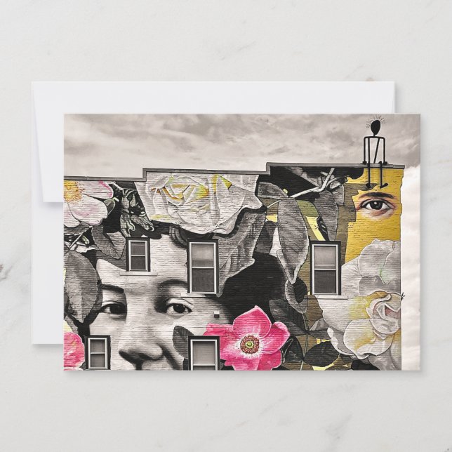 brick wall mural art in dubuque invitation (Front)