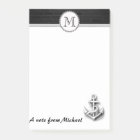 Brick wall nautical anchor monogram