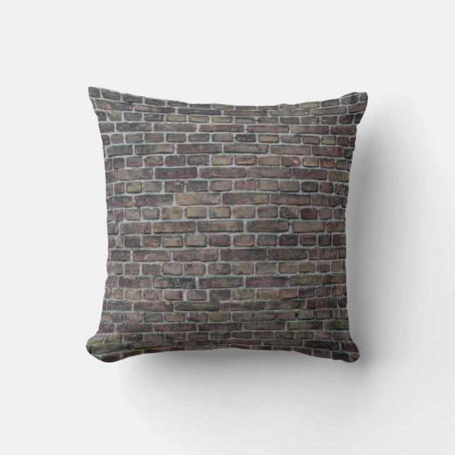 Brick wall old dark brick wall throw pillow (Front)