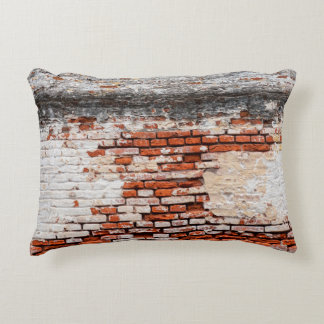  brick wall on the roadabandoned, abstract, aged,  accent pillow