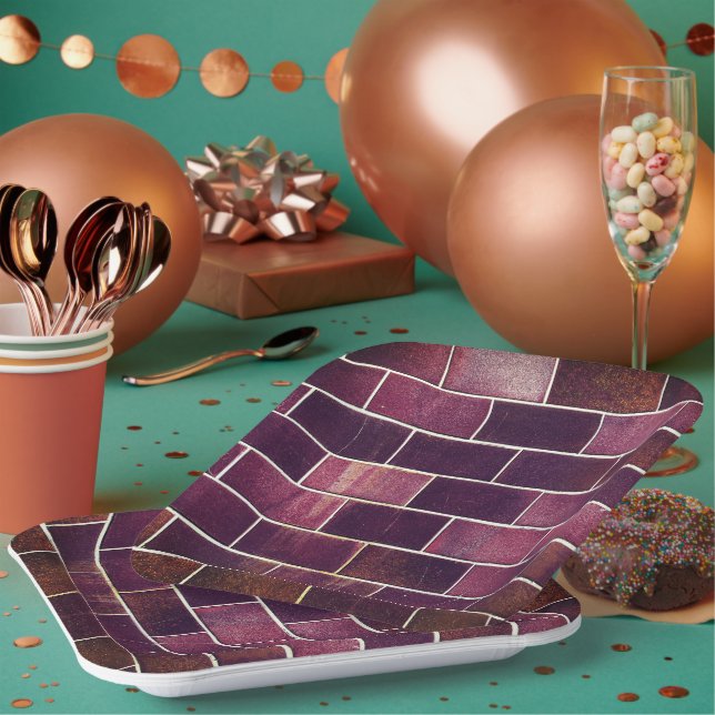 Brick Wall Paper Plate (Multi)