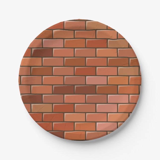 brick wall paper plate (Front)