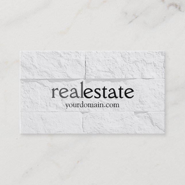Brick Wall Pattern Real Estate Agent Business Card (Front)