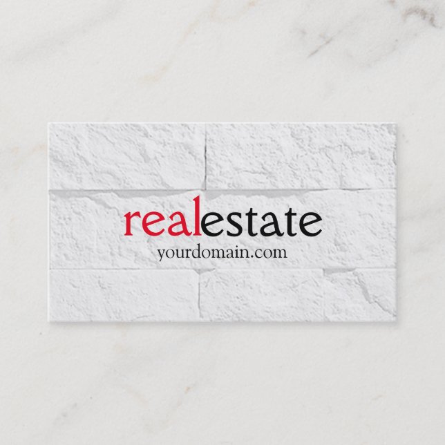 Brick Wall Pattern Real Estate Agent Business Card (Front)