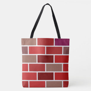 Brick Wall Pattern with Gradient Shades Tote Bag