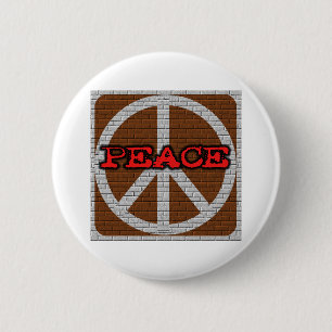Brick Wall Peace 2 Inch Round Button
