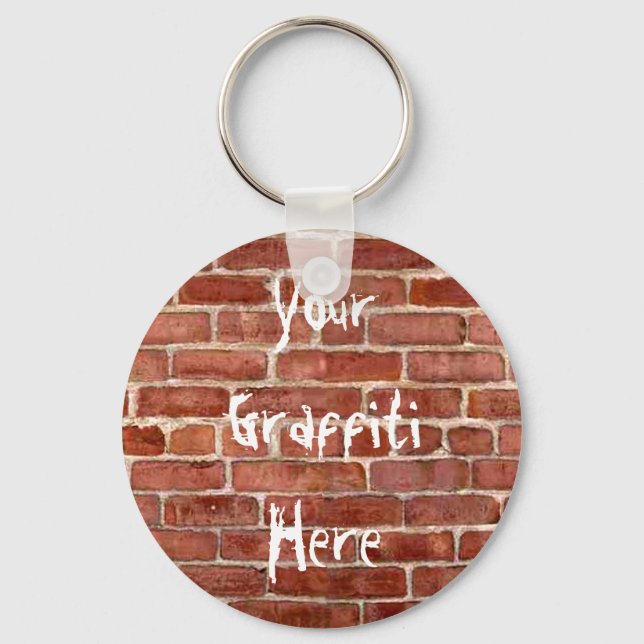 Brick Wall Personalized Graffiti Key Chain (Front)