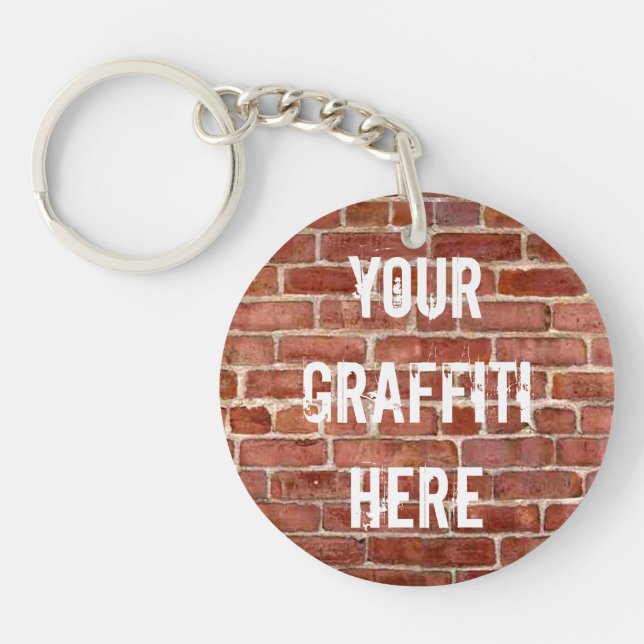 Brick Wall Personalized Graffiti Key Chain (Front)