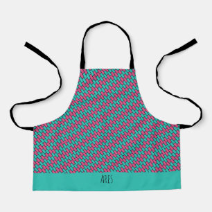 Brick Wall Pink Navy Minimal Pattern Apron