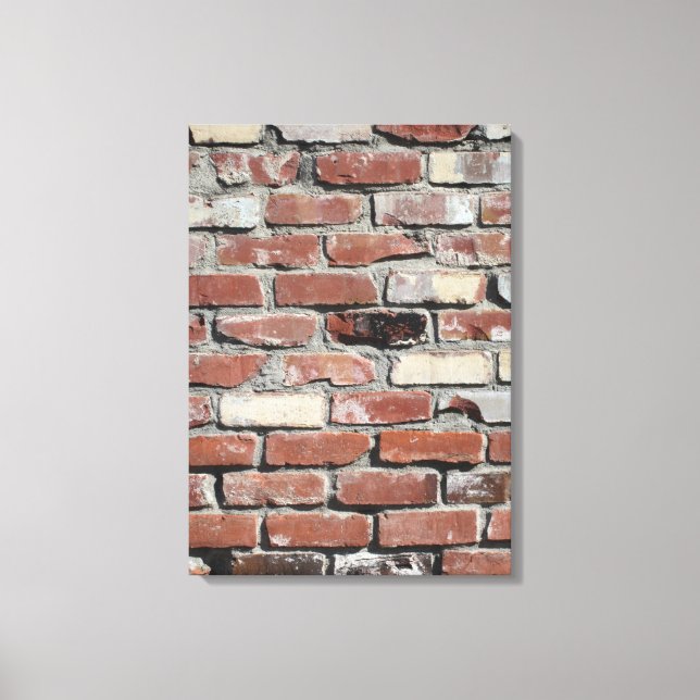 brick wall red wall bricks texture background old canvas print (Front)