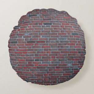 Brick wall round pillow