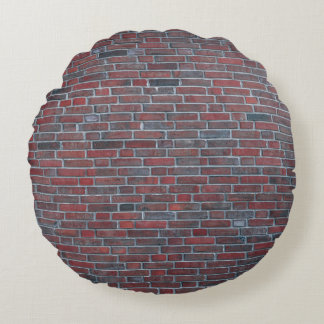 Brick wall round pillow