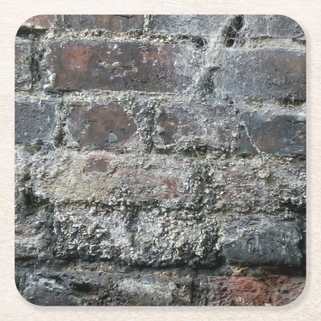 Brick Wall Square Paper Coaster (Front)