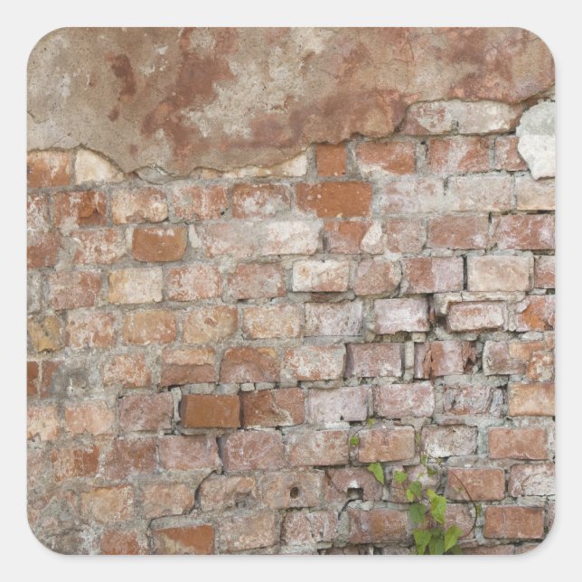 Brick wall square sticker (Front)