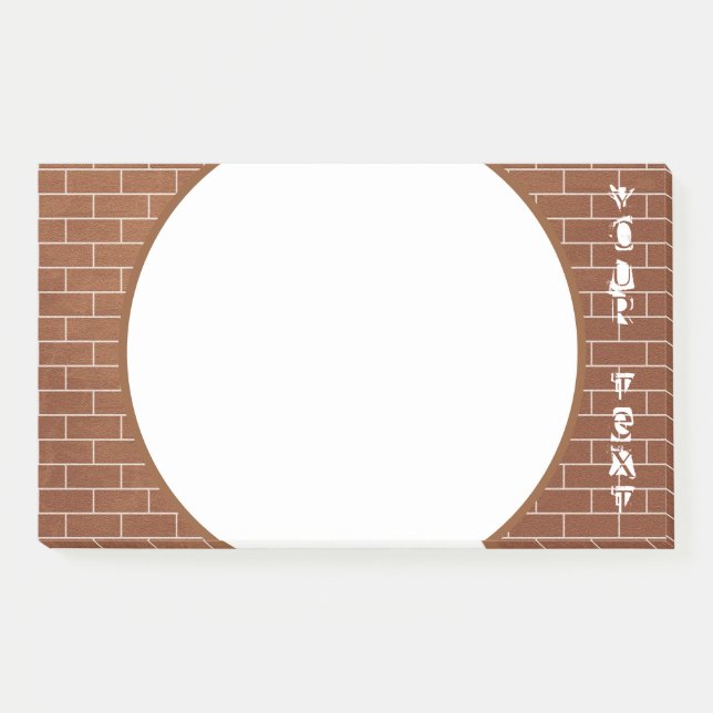 Brick Wall Sticky Notes with Custom Your Text Name (Front)
