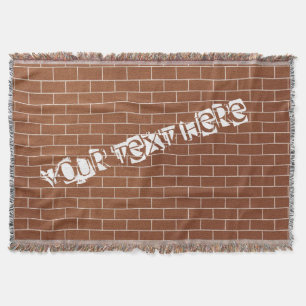 Brick Wall Throw Blanket with Custom Text