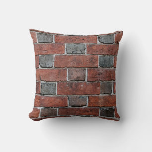 Brick wall throw pillow