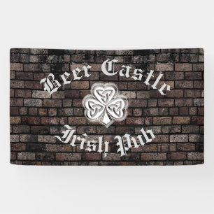 Brick wall trendy modern grundge  Irish shamrock Banner
