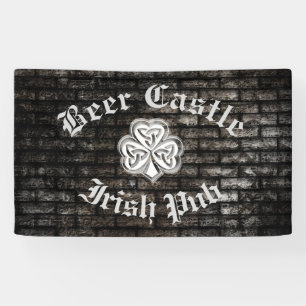 Brick wall trendy modern grundge  Irish shamrock Banner