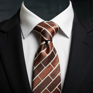 Brick Wall Urban Industrial Pattern Tie