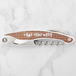 Brick Wall Waiter's Corkscrew with Custom Text