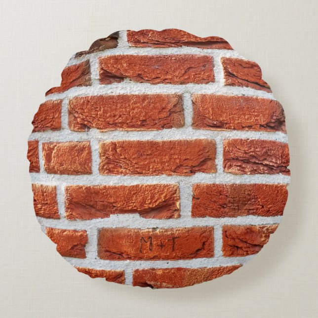 Brick wall wall background building round pillow (Front)