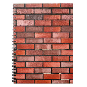 Brick wall with red brick, red brick background. b notebook