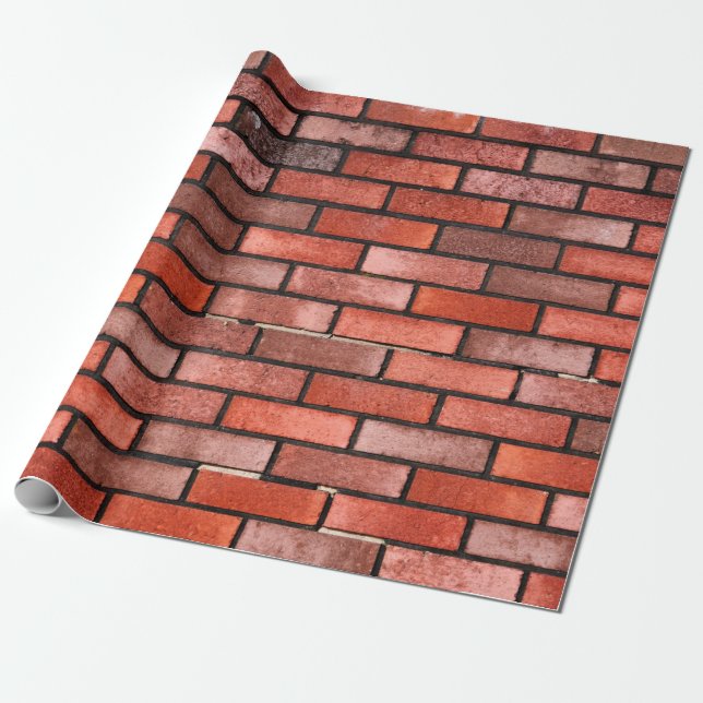 Brick wall with red brick, red brick background. b wrapping paper (Unrolled)