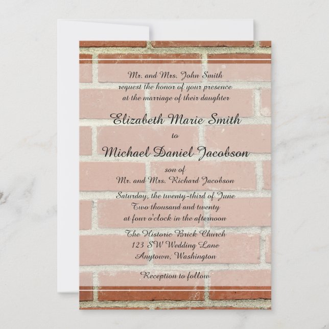 Brick Wedding Invitation (Front)