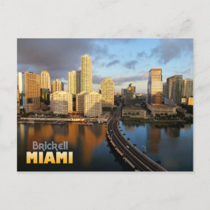 Brickell Skyline in Miami, Florida Postcard