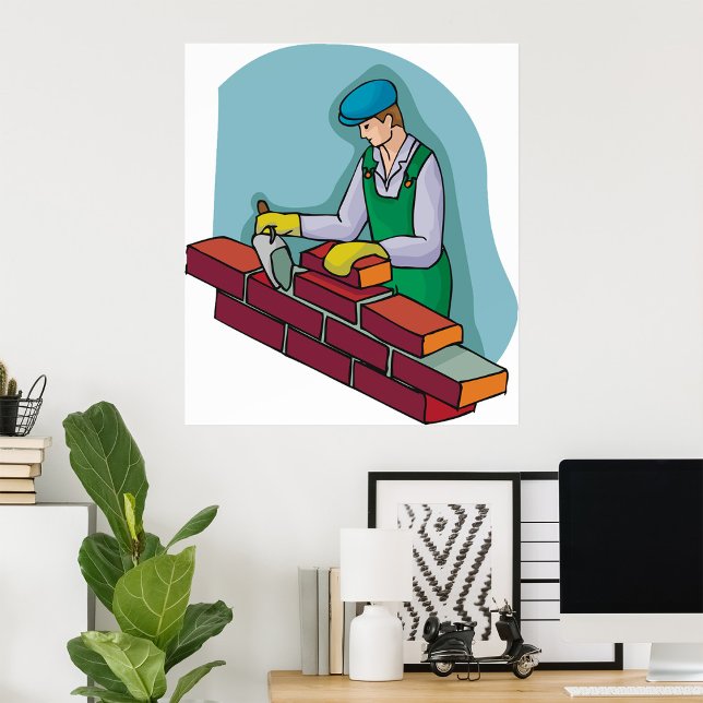 Bricklayer At Work Poster (Creator Uploaded)