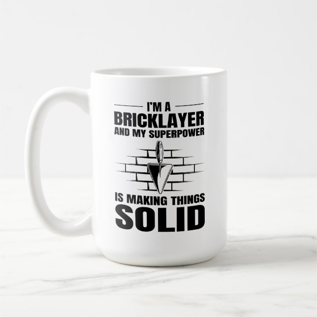 Bricklayer Bricklaying Brick Mason Wall Builder Coffee Mug (Left)