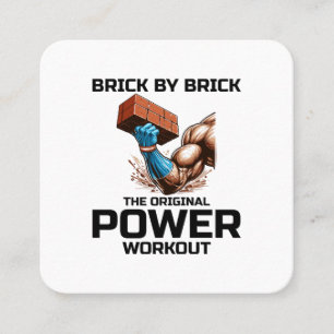 Bricklayer Bricklaying Humour Power Workout Funny Square Business Card